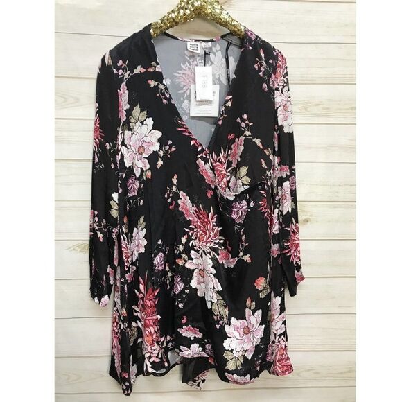 Size XS Some Days Lovin Black Floral Wrap Dress - Picture 1 of 1